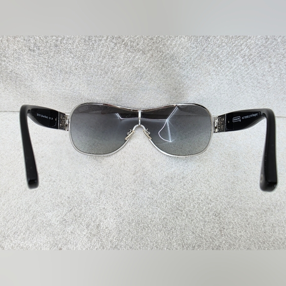 Coach Aviator Women's Sunglasses HC 7005B Black Silver Rhinestones L016 Reagan - Picture 4 of 16